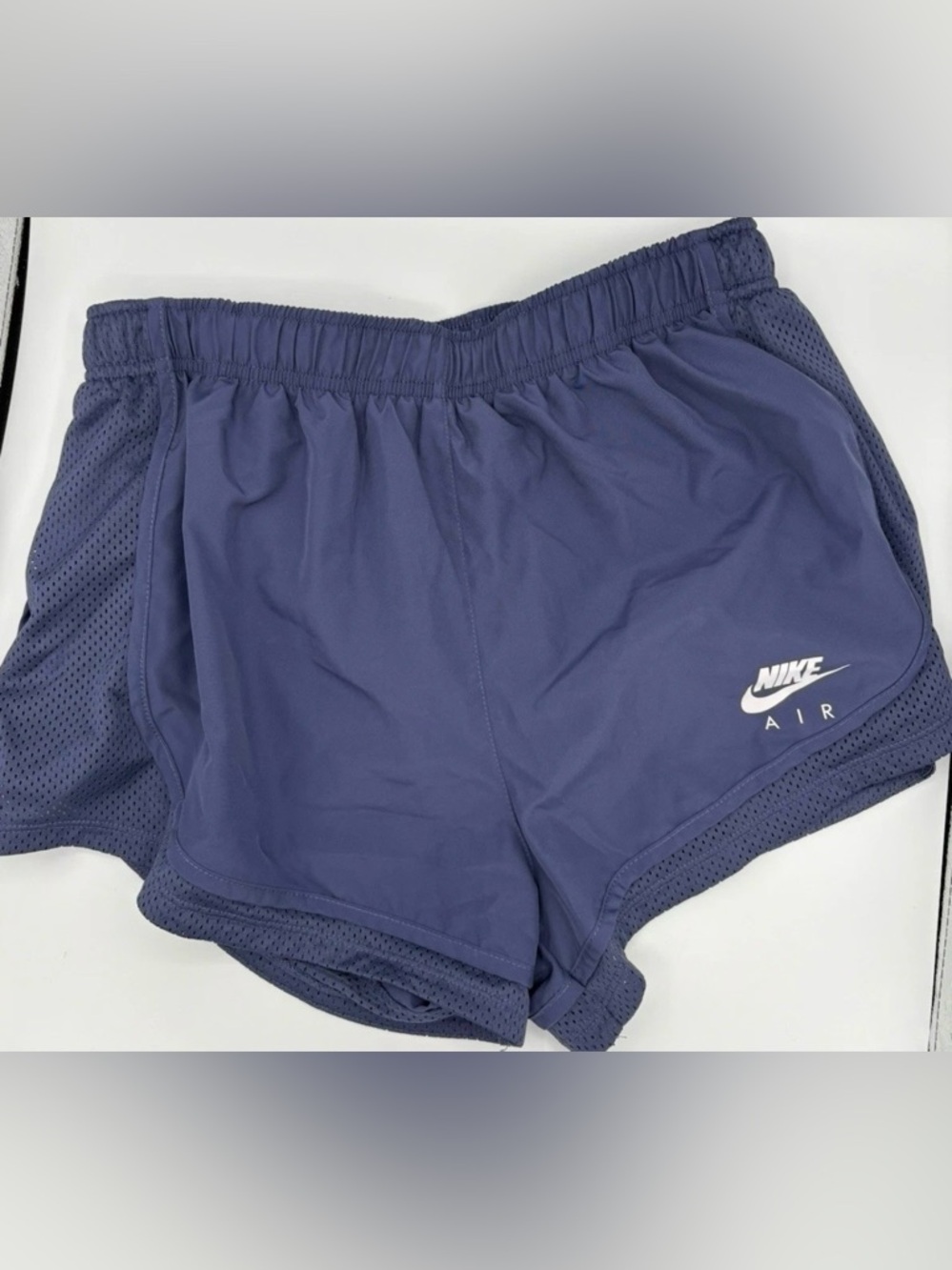 Nike Air Women's Dri-Fit Air Tempo Running Shorts LG  Navy  Inner Briefs Pocket